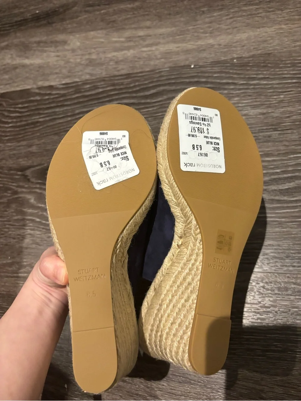 Stuart Weitzman Jean Espadrilles Peep-Toe Slingback Wedges